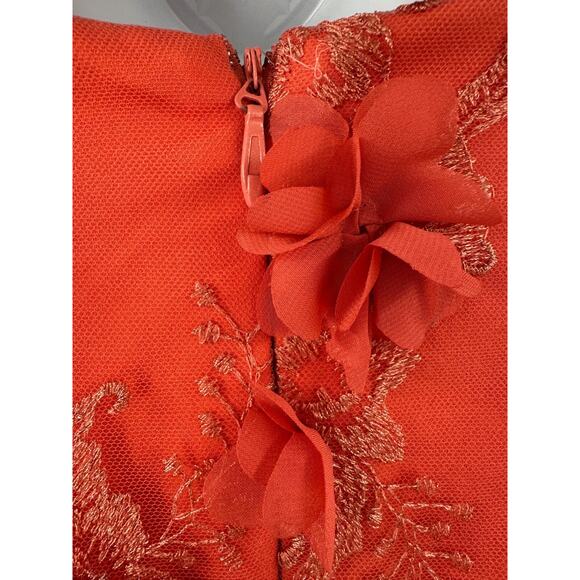 Anthropologie Helsi Blair V Neck Dimensional Coral Floral Gown Maxi Dress M NWT - Picture 9 of 16